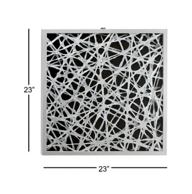 Image showing  Large Square Modern Abstract Art Black and White Paper Shadow Box Wall Art, 23.5 in. x 23.5 in.