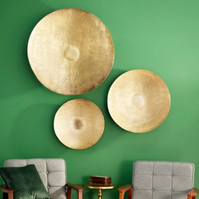 Harper & Willow Round Gold Textured Metal Wall Decor, 36 in., 27 in., 21 in., 3 pc.
