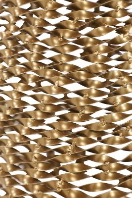 Image showing  Modern Style Extra-Large Round Twisted Gold Metal Vase, 9 in. x 18 in.