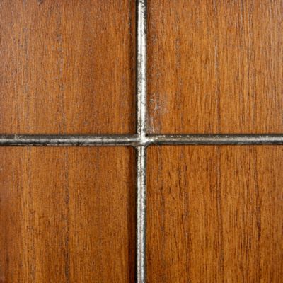 Image showing  Large Rectangular Golden Brown Wood Wall Mirror with Metal Grid Overlay, 36 in. x 44 in., 43665