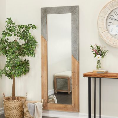Harper & Willow Rectangular Wood and Metal Wall Mirror, 28 in. x 71 in., 98736