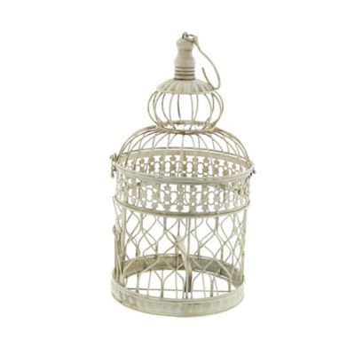 Image showing  Distressed Antique Bird Cages with Hooks, 18 in., 22 in., White, 2 pc.