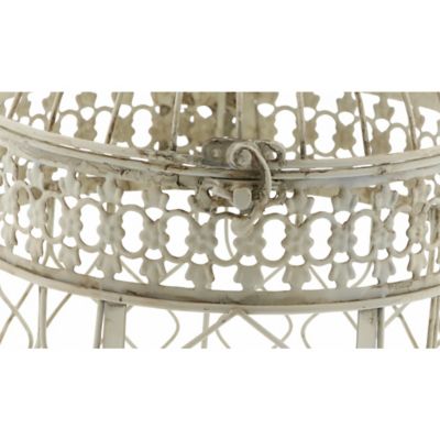 Image showing  Distressed Antique Bird Cages with Hooks, 18 in., 22 in., White, 2 pc.