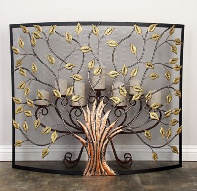 Harper & Willow 39 in. x 33 in. Farmhouse Metal Fire Screen