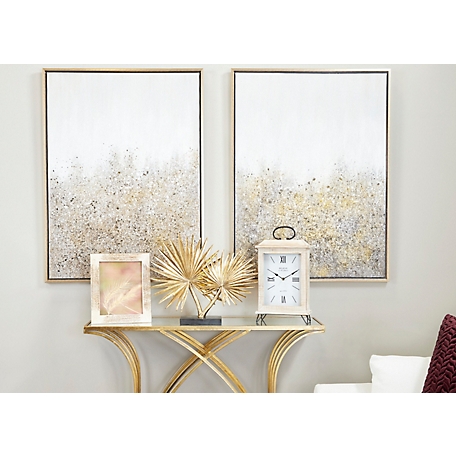 Harper & Willow 8 in. x 10 in. Inlaid Vervain and Sentimento Grass Large Picture Frame, 10 in. x 12 in., Beige/Gold