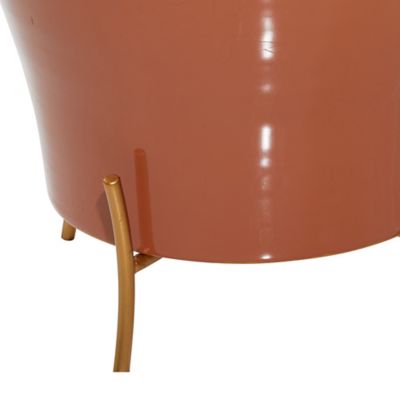 Image showing  Orange Metal Farmhouse Planter Set of 2 9 in., 12 in.H