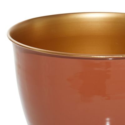 Image showing  Orange Metal Farmhouse Planter Set of 2 9 in., 12 in.H