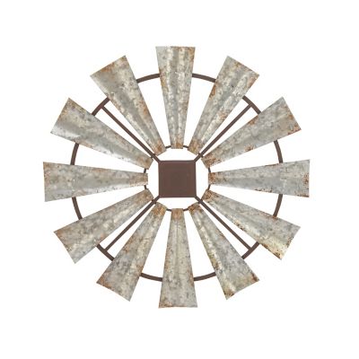 Image showing  Indoor/Outdoor Metal Decorative Windmill Wall Decor, 30 in. x 30 in.