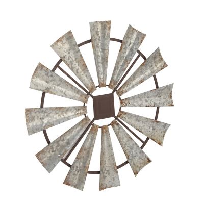 Image showing  Indoor/Outdoor Metal Decorative Windmill Wall Decor, 30 in. x 30 in.