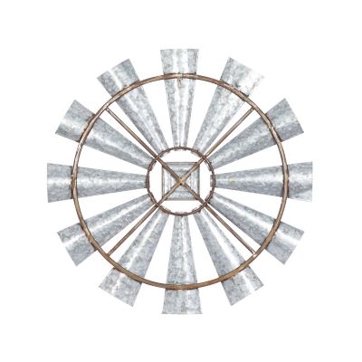 Image showing  Indoor/Outdoor Metal Decorative Windmill Wall Decor, 30 in. x 30 in.