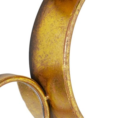 Image showing  Contemporary Large Gold Metal Circles Wall Mirror, 22 in. x 40 in., 93751