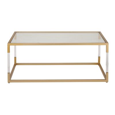 Image showing  Rectangular Clear Acrylic Glass Center Coffee Table, 46 in. x 19 in.
