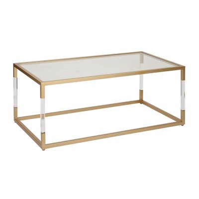 Image showing  Rectangular Clear Acrylic Glass Center Coffee Table, 46 in. x 19 in.