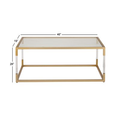 Image showing  Rectangular Clear Acrylic Glass Center Coffee Table, 46 in. x 19 in.