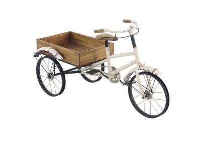 Image showing  20 lb. Metal Indoor Outdoor Bike Plant Stand, 48 in. x 24 in. x 24 in., White