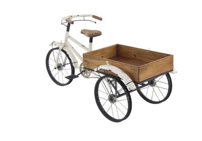 Image showing  20 lb. Metal Indoor Outdoor Bike Plant Stand, 48 in. x 24 in. x 24 in., White