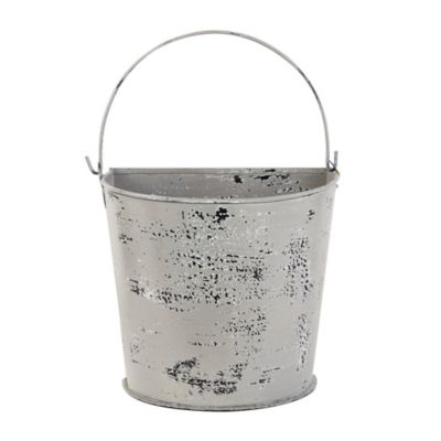 Image showing  White Metal Planter, 12 in. x 8 in. x 10 in.