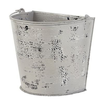 Image showing  White Metal Planter, 12 in. x 8 in. x 10 in.