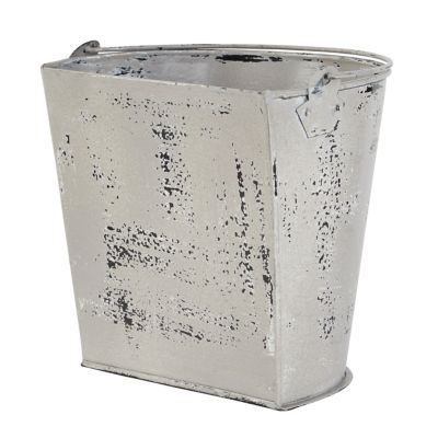 Image showing  White Metal Planter, 12 in. x 8 in. x 10 in.