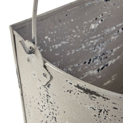 Image showing  White Metal Planter, 12 in. x 8 in. x 10 in.
