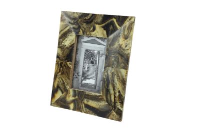 Image showing  4 in. x 6 in. Resin Rectangular Picture Frame with Tiger's Eye Finish, 8.5 in. x 10.5 in., Gold/Brown