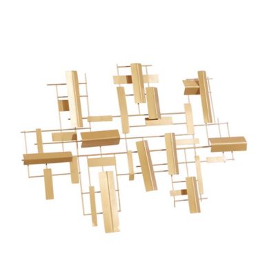 Harper Willow 36 In X 23 Abstract Rectangular Gold Metal Wall Decor 37317 At Tractor Supply Co - Vertical Metal Wall Art Uk