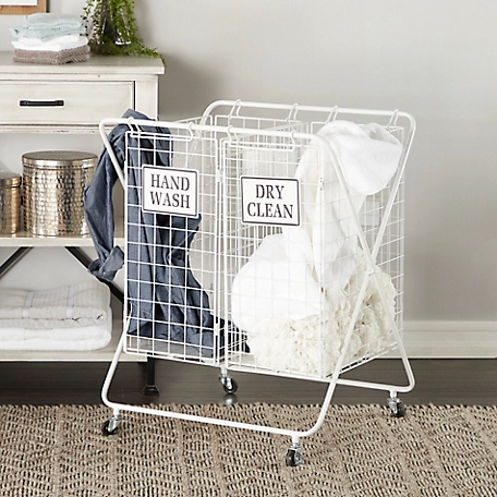 Harper & Willow 23 in. x 31.5 in. Metal Double Laundry Basket with 