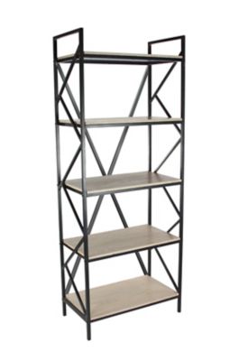 Image showing  29 in. x 74 in. Extra-Large Industrial Metal and Wood Bookshelf