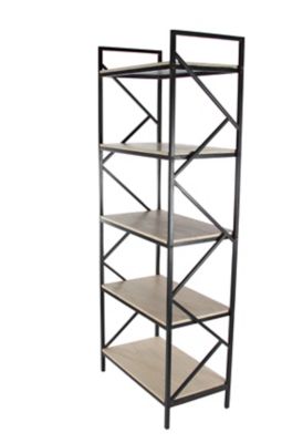 Image showing  29 in. x 74 in. Extra-Large Industrial Metal and Wood Bookshelf