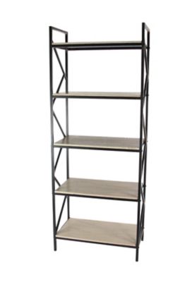 Image showing  29 in. x 74 in. Extra-Large Industrial Metal and Wood Bookshelf