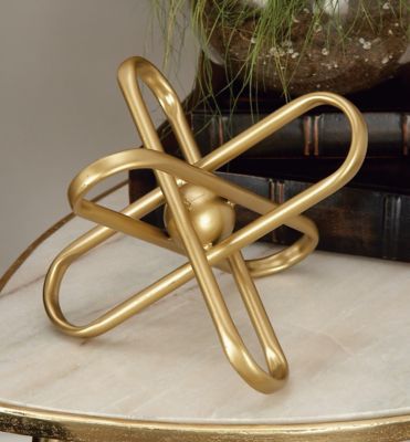 Harper & Willow Metallic Gold Geometric Metal Abstract Sculptures, Large, 12 in. x 10 in., 9 in. x 7 in., 2 pc.