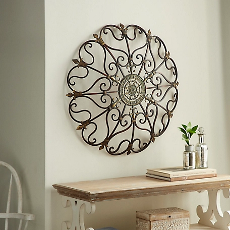 Harper & Willow Brown Metal Scroll Wall Decor 29" x 4" x 29"