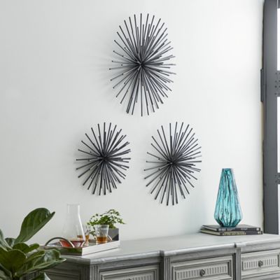 Harper & Willow Black Metal Orb 3D Wall Decor, 24 in., 20 in., 16 in., 3 pc.