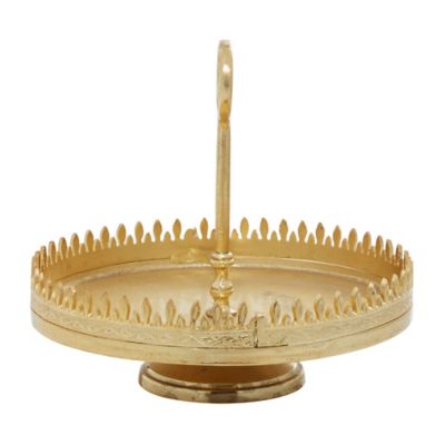 Image showing  Gold Aluminum Glam Tray Stand, 12 x 13 x 13in.