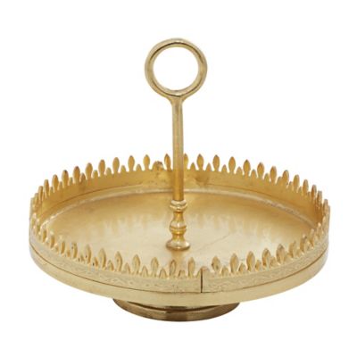Image showing  Gold Aluminum Glam Tray Stand, 12 x 13 x 13in.
