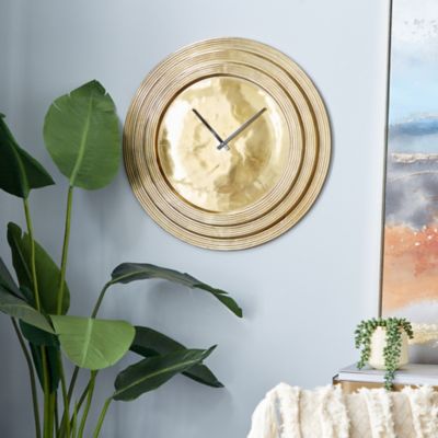 Harper & Willow Aluminum Wall Clock, 24 in., Gold