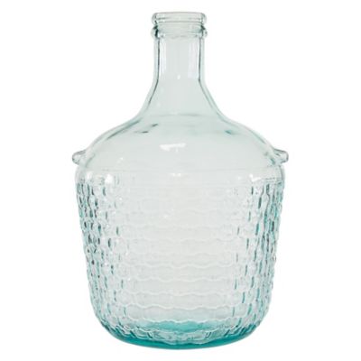 Image showing  Recycled Glass Spanish Vase with Bubble Texture, 10 in. x 10 in. x 17 in., Blue