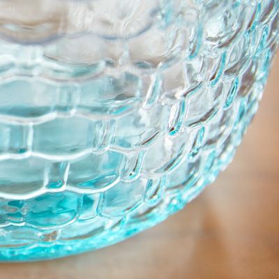 Image showing  Recycled Glass Spanish Vase with Bubble Texture, 10 in. x 10 in. x 17 in., Blue