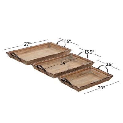 Details about  / Multicolor Premium Wooden Square Shape 14x14Inch Serving Trays With Brass Handle