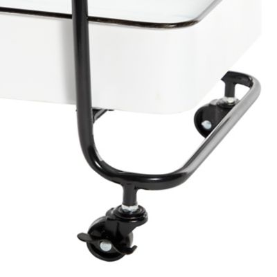 Image showing  Rectangular 3-Tier Farmhouse Metal Cart, Black/White, 31 in. x 34 in.