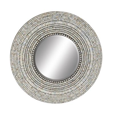 Image showing  Multi-Colored Mother of Pearl Handmade Mosaic Wall Mirror 32" x 1" x 32", 49074