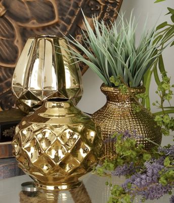 Harper & Willow Small Round Metallic Pots, 6 in. x 6 in., Gold, 3 pc.