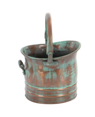 Image showing  Copper Metal Indoor Outdoor Patina Tulip Style Bucket Planter, Set of 3 13 in., 11 in., 9 in.W
