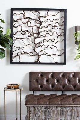 Harper Willow 35 5 In Square Rustic Bauhinia Branches Teak Wood Wall Decor 390 At Tractor Supply Co