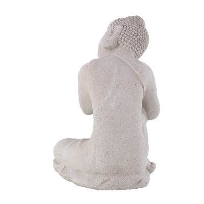 Image showing  Resin Resting Seated Buddha Sculpture, 13 in. x 20 in., Gray