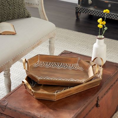 white wooden serving tray with handles