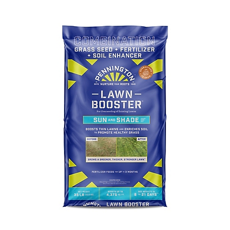 Pennington 35 lb. Lawn Booster Sun and Shade Mix Grass Seed and Fertilizer