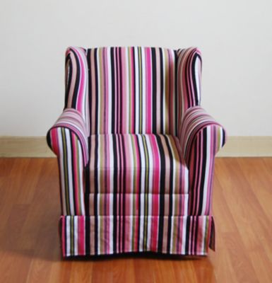 4D Concepts Girls' Wingback Chair, Striped, 20.5 in. Diameter x 23 in. W x 25 in. H, 21 lb.