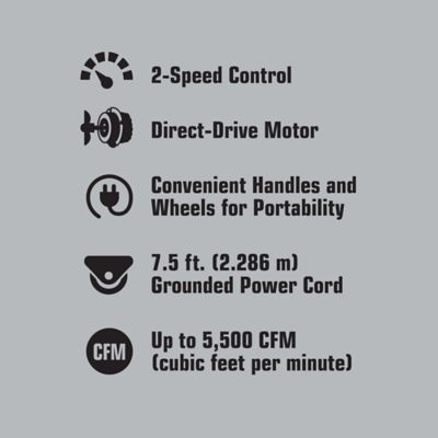 Image showing  30 in. 2-Speed Indoor Portable Barrel Fan, 5,500 CFM