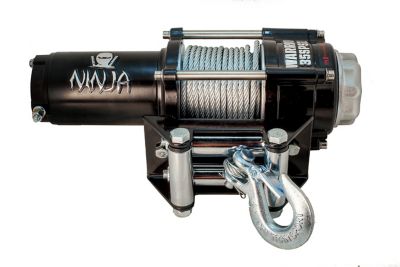 DK2 Warrior Ninja Electric Powered 2,500 lb. rated pull Winch with Steel Cable, 1/4 in. Cast iron Clevis Hook